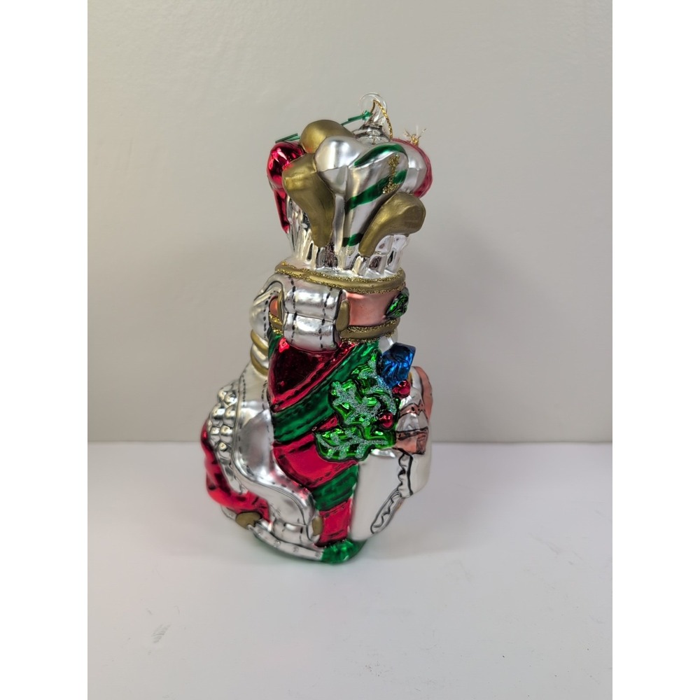 Golf Bag Christmas Ornament Glass Golf Clubs Novelty Golf‎ Lover Gift Decor VTG